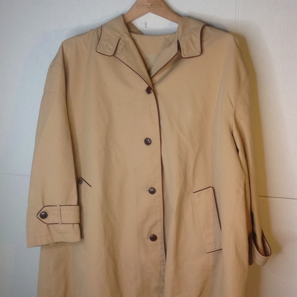 Vintage Etienne Khaki Aigner Coat Hooded Trench